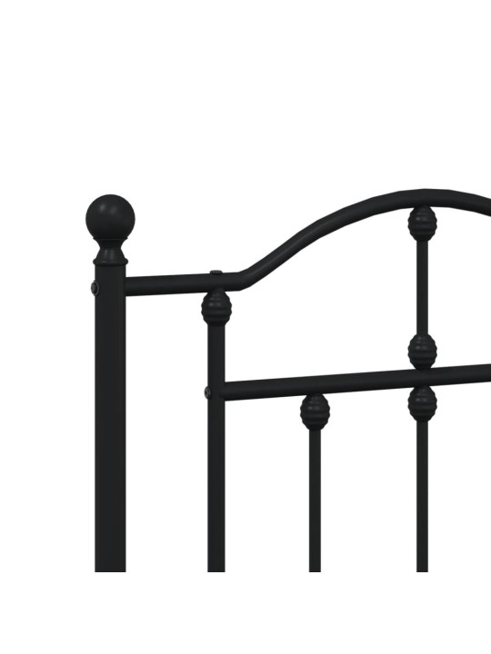 Metallinen sängynpääty musta 150 cm