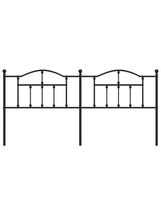 Metallinen sängynpääty musta 193 cm