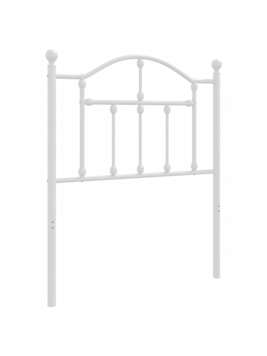 Metallinen sängynpääty valkoinen 75 cm