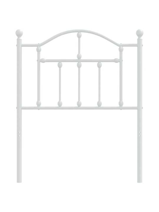 Metallinen sängynpääty valkoinen 75 cm