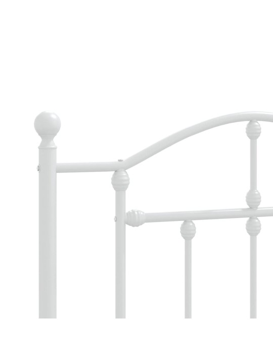 Metallinen sängynpääty valkoinen 80 cm