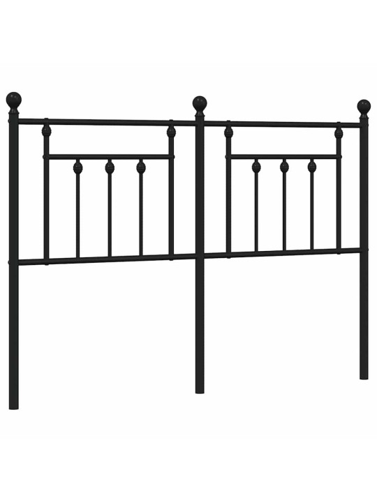 Metallinen sängynpääty musta 135 cm