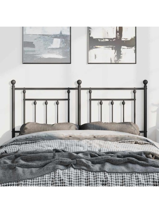 Metallinen sängynpääty musta 135 cm