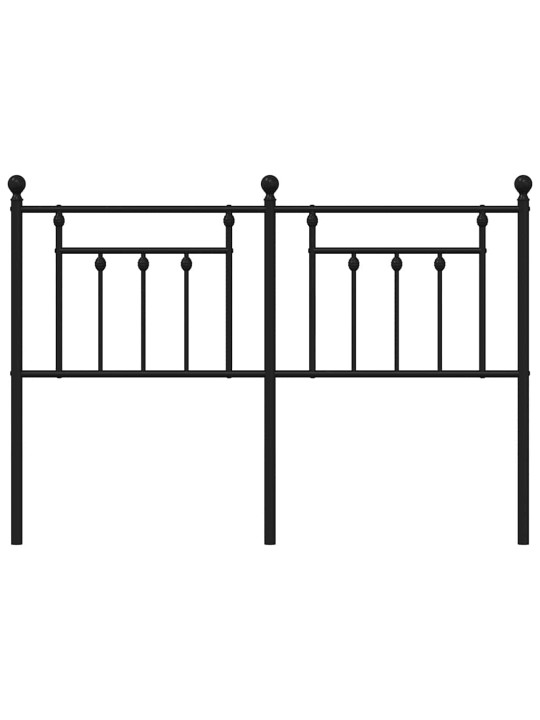 Metallinen sängynpääty musta 135 cm