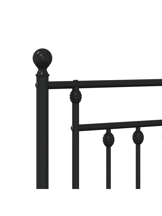 Metallinen sängynpääty musta 135 cm