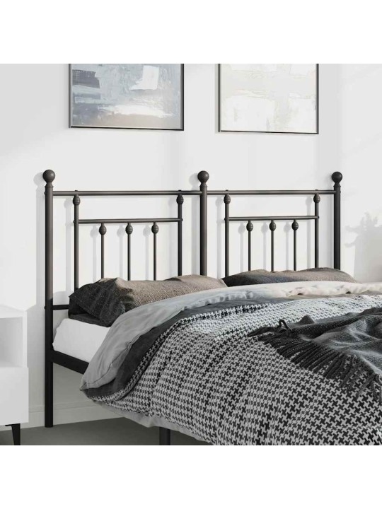 Metallinen sängynpääty musta 135 cm