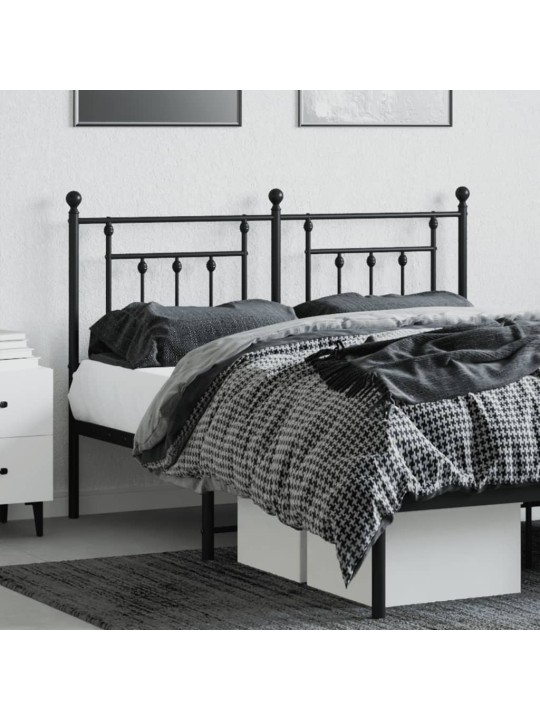 Metallinen sängynpääty musta 140 cm