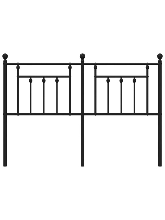 Metallinen sängynpääty musta 140 cm