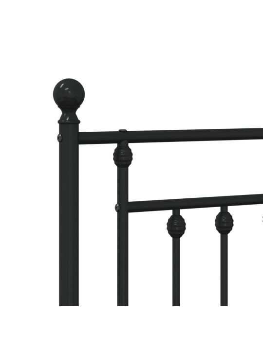 Metallinen sängynpääty musta 140 cm