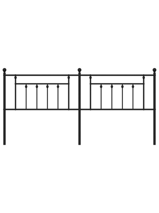 Metallinen sängynpääty musta 200 cm