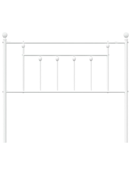 Metallinen sängynpääty valkoinen 107 cm
