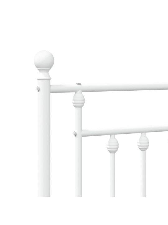 Metallinen sängynpääty valkoinen 107 cm