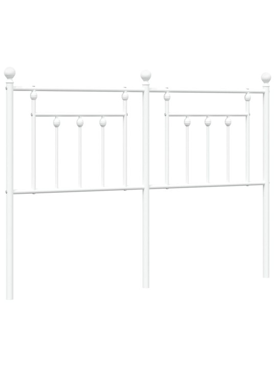 Metallinen sängynpääty valkoinen 135 cm