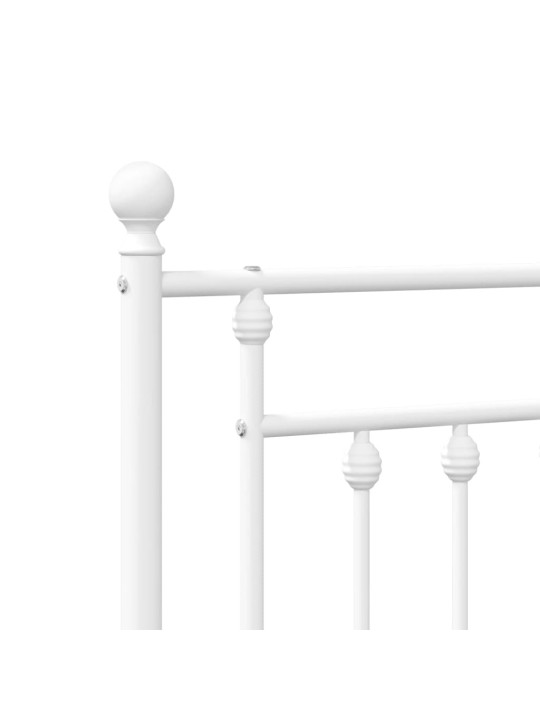 Metallinen sängynpääty valkoinen 135 cm