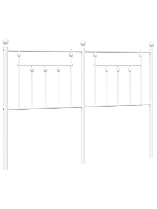 Metallinen sängynpääty valkoinen 140 cm
