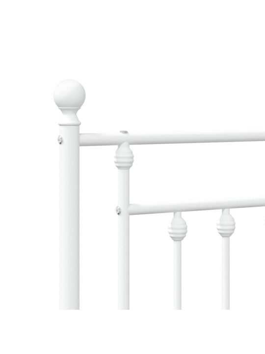 Metallinen sängynpääty valkoinen 140 cm