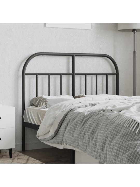 Metallinen sängynpääty musta 120 cm