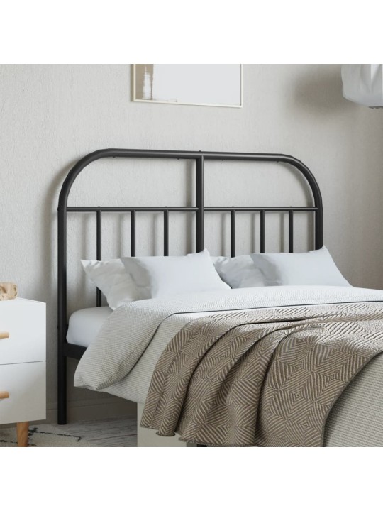 Metallinen sängynpääty musta 120 cm