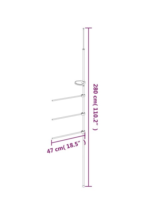 Pyyheteline 47x280 cm alumiini