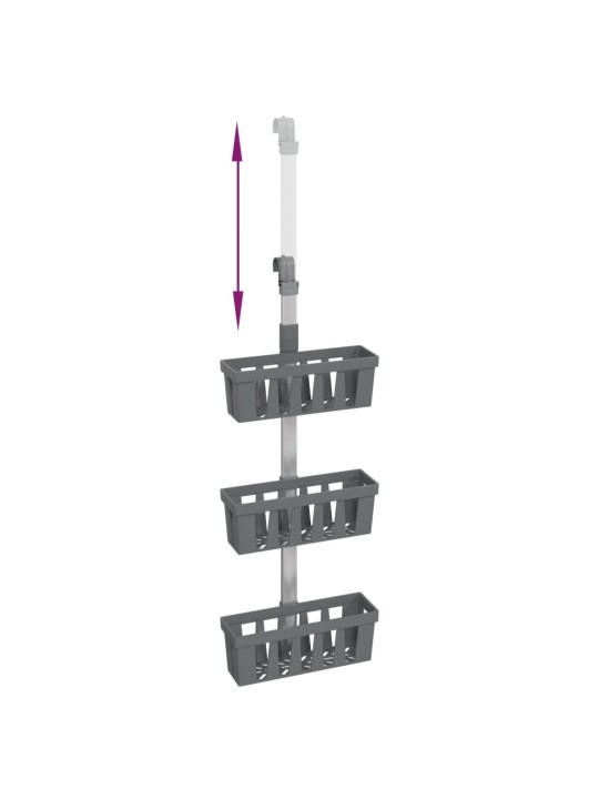 Ripustettava suihkuhylly 30x15x(67-105) cm alumiini