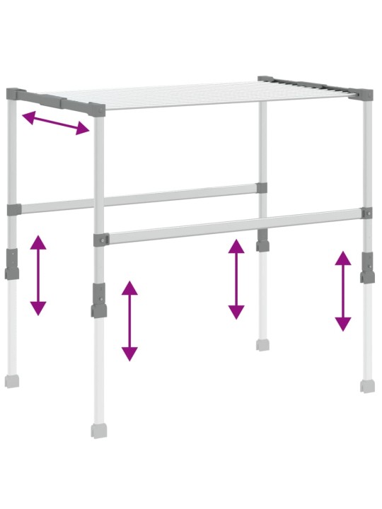 Pyykinkuivausteline 83x(50-55)x(40-85) cm aluminium