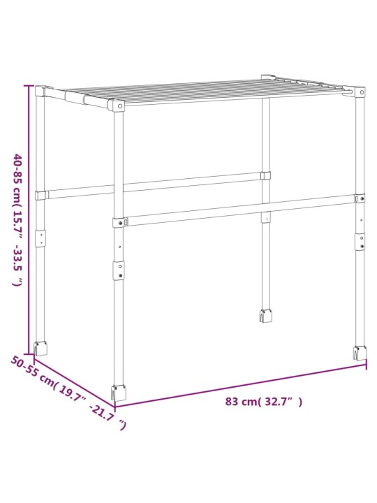 Pyykinkuivausteline 83x(50-55)x(40-85) cm aluminium