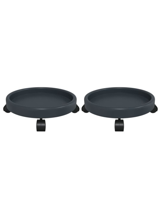 Kasvirullakot pyörillä 2 kpl harmaa halkaisija 34 cm 35 kg