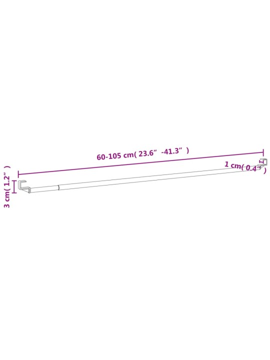 Verhotangot 2 kpl valkoinen ja hopea 60-105 cm alumiini