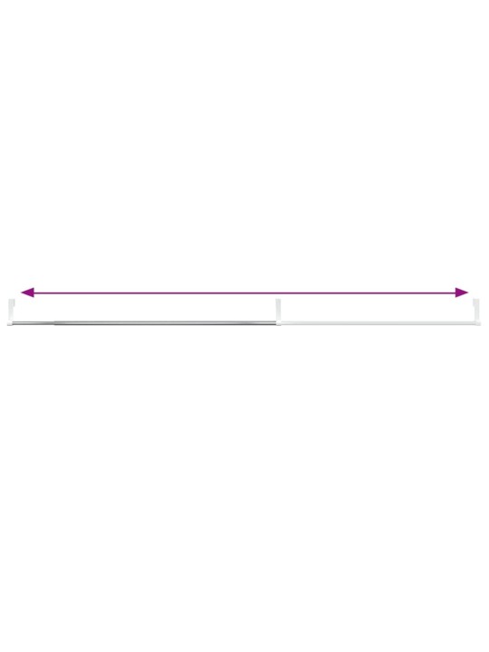 Verhotangot 2 kpl valkoinen ja hopea 60-105 cm alumiini