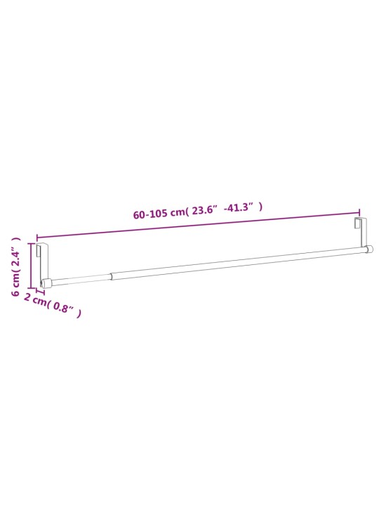 Verhotangot 2 kpl valkoinen ja hopea 60-105 cm alumiini