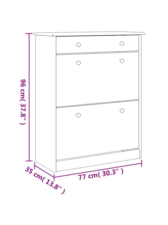 Kenkäkaappi ALTA 77x35x96 cm täysi mänty