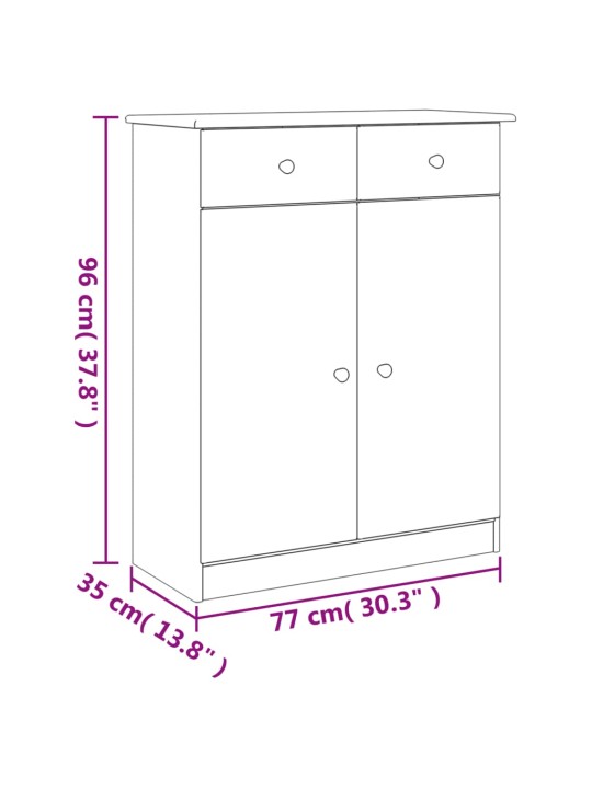 Kenkäkaappi ALTA 77x35x96 cm täysi mänty