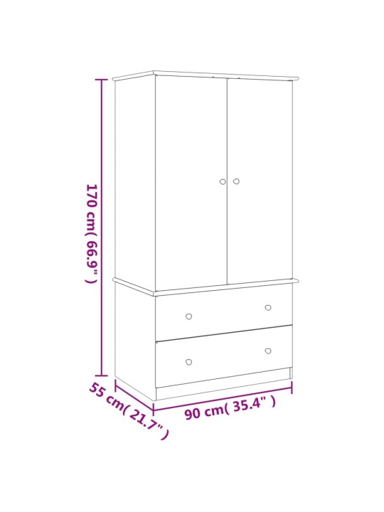 Vaatekaappi ALTA 90x55x170 cm täysi mänty