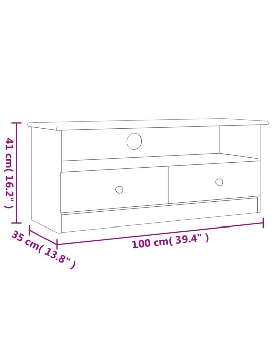 TV-taso laatikoilla ALTA 100x35x41 cm täysi mänty