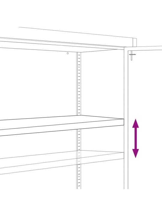 Arkistokaappi antrasiitti ja valkoinen 90x40x140 cm teräs