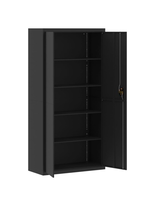 Arkistokaappi musta 90x40x180 cm teräs