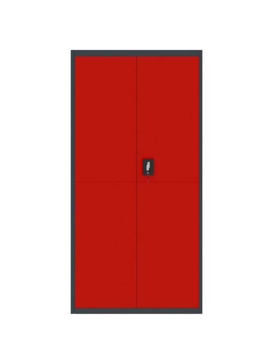 Arkistokaappi antrasiitti ja punainen 90x40x180 cm teräs