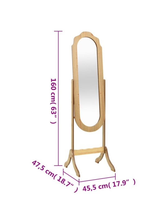 Vapaasti seisova peili 45,5x47,5x160 cm tekninen puu