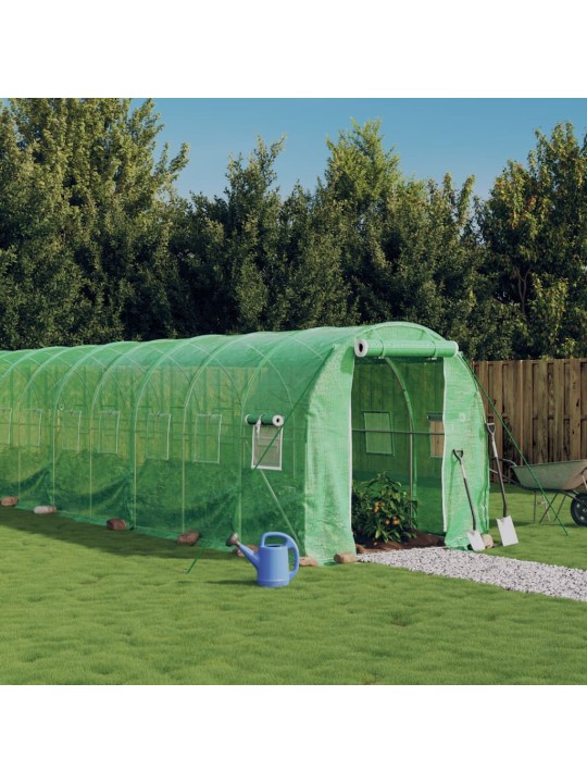 Kasvihuone teräsrungolla vihreä 16 m² 8x2x2 m