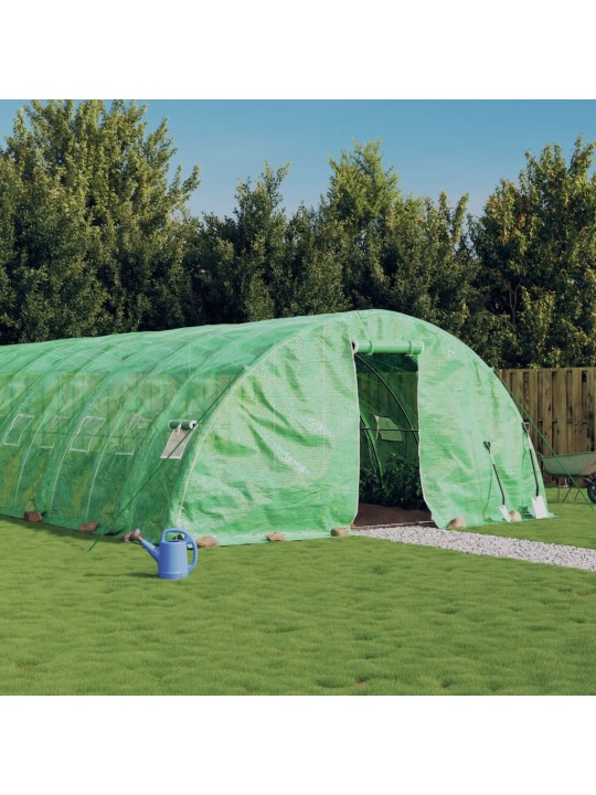 Kasvihuone teräsrungolla vihreä 60 m² 12x5x2,3 m