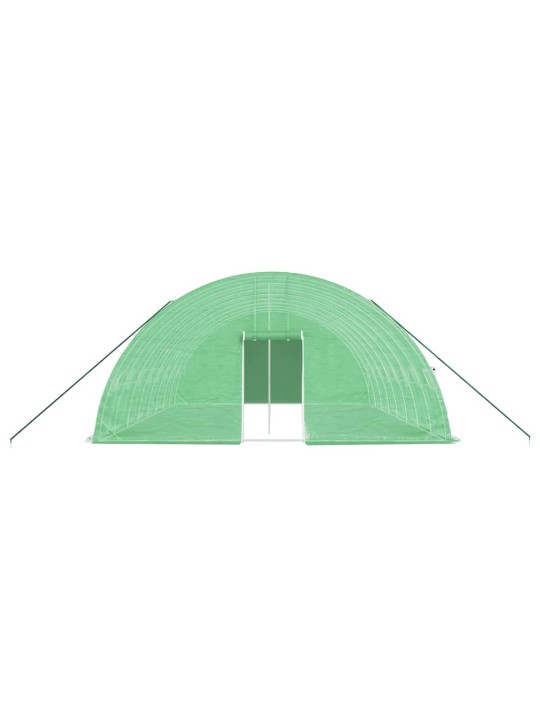 Kasvihuone teräsrungolla vihreä 48 m² 8x6x2,85 m