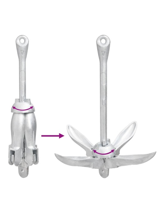 Taitettava ankkuri hopea 6 kg takorauta