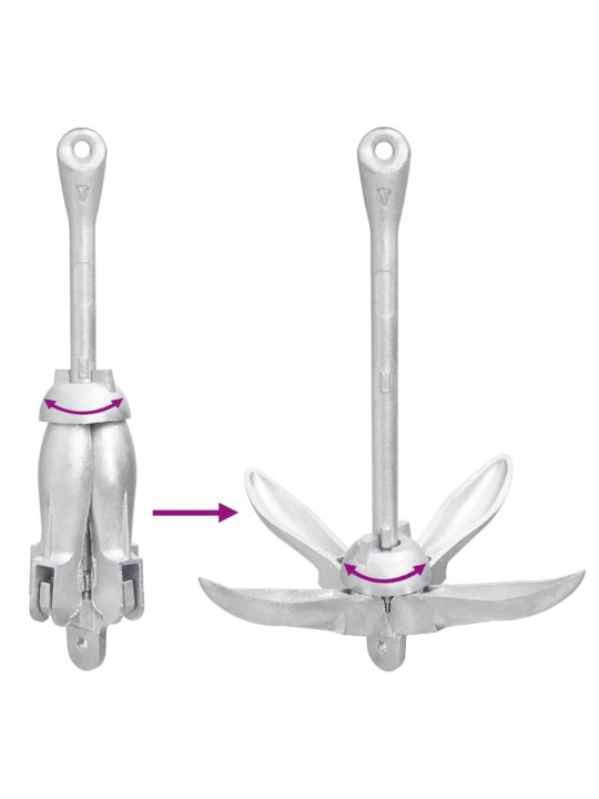 Taitettava ankkuri hopea 8 kg takorauta