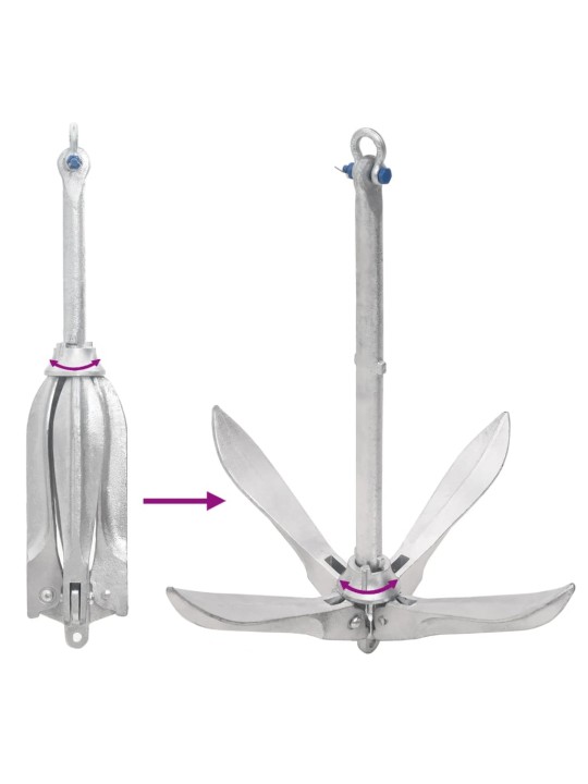 Taitettava ankkuri hopea 12 kg takorauta