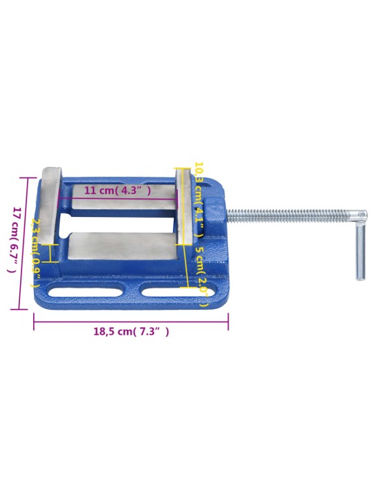 Ruuvipuristin sininen 100 mm valurauta