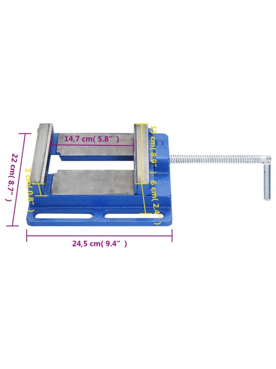 Ruuvipuristin sininen 150 mm valurauta