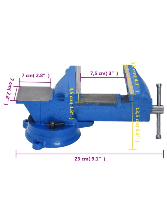 Ruuvipenkki sininen 100 mm valurauta