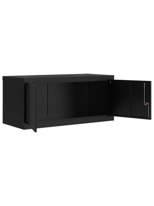 Arkistokaappi musta 90x40x110 cm teräs