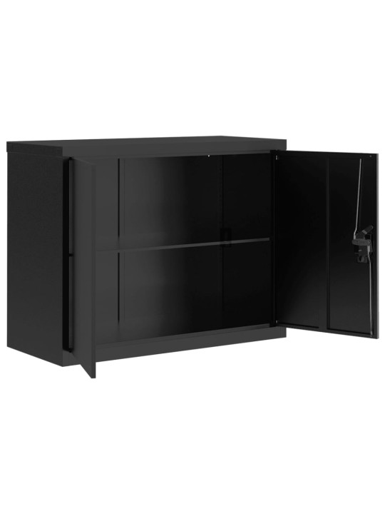 Arkistokaappi musta 90x40x110 cm teräs