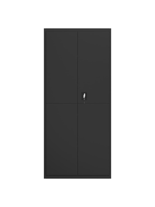 Arkistokaappi musta 90x40x240 cm teräs